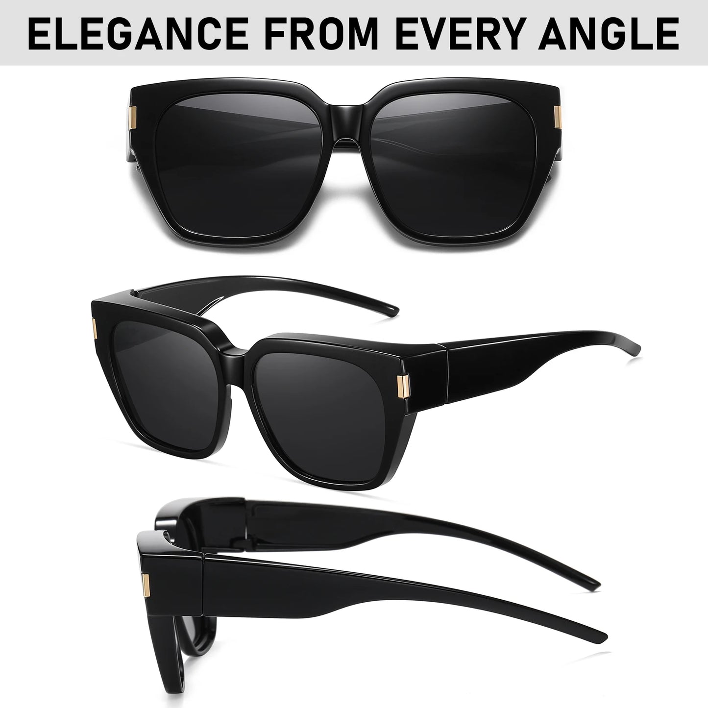 Women's Polarized Sunglasses – Anti-Glare UV400 Square Frame