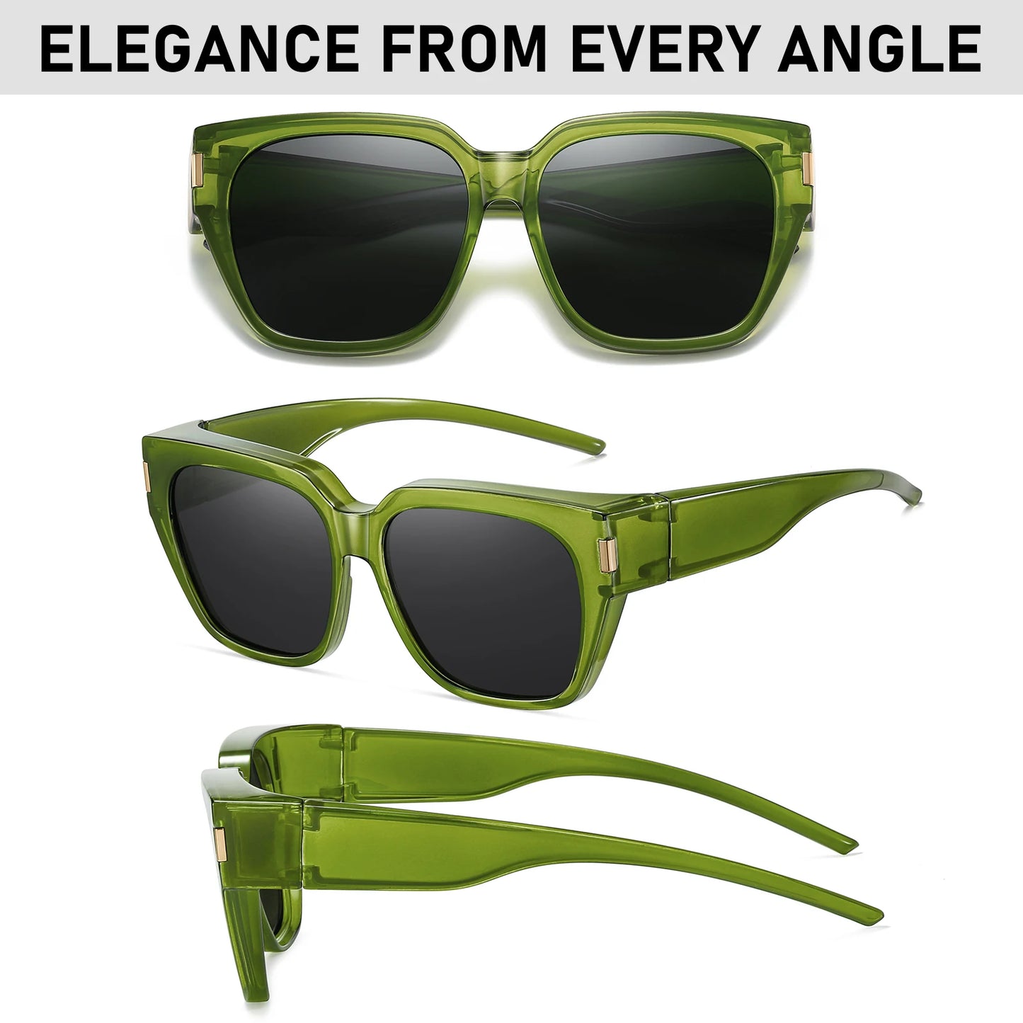 Women's Polarized Sunglasses – Anti-Glare UV400 Square Frame