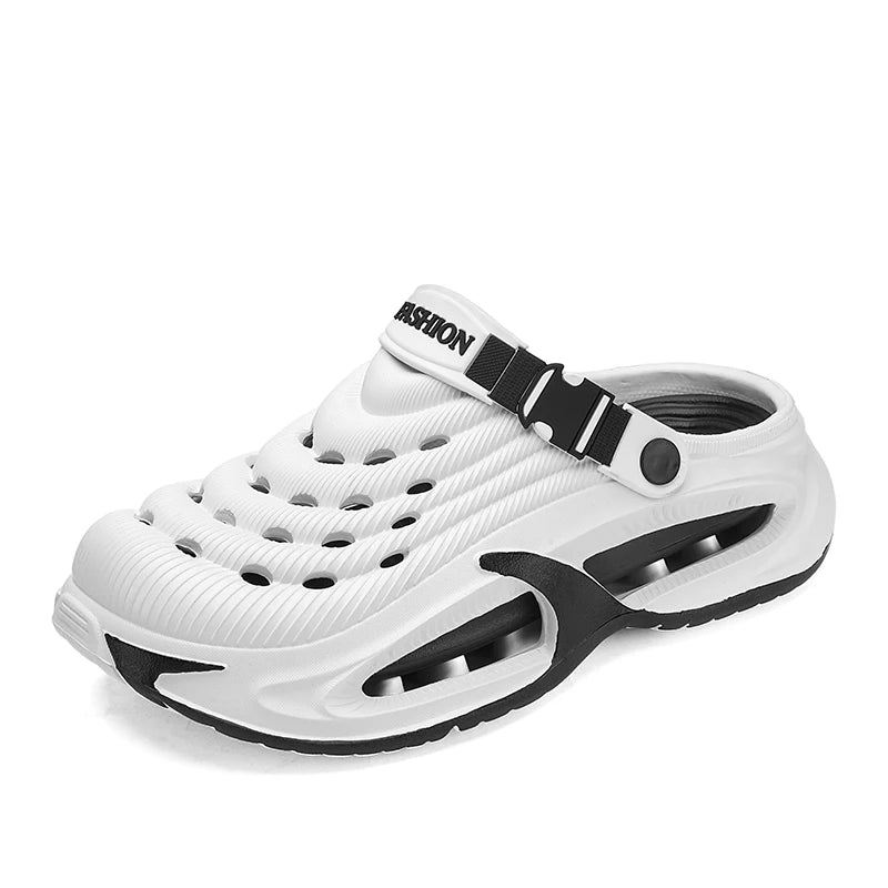 Men's Summer Outdoor Sports Toe-Toe Slippers, Thick-Soled Sandals for Wading in the Water and Beach