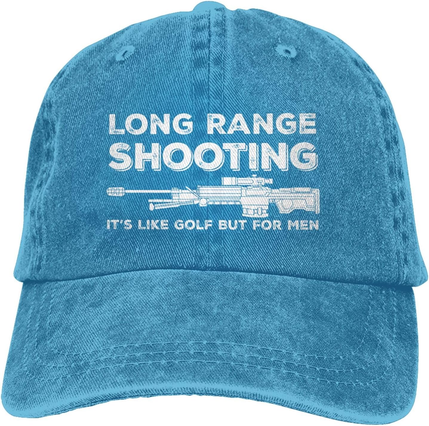 Funny Shooting Slogan Dad Hat — Washed Denim Baseball Cap for Men & Women