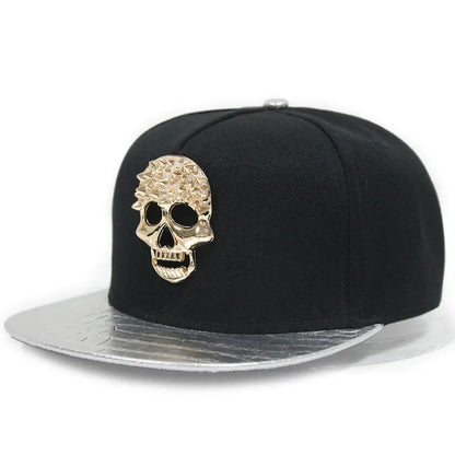 Hip Hop Skull Rivet Snapback Flat Cap — Men & Women