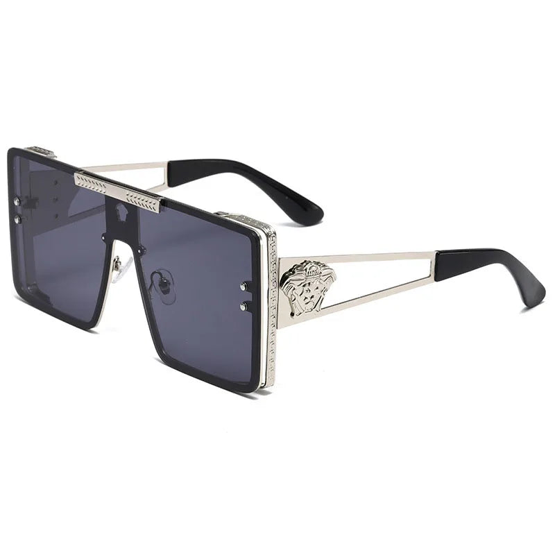 Oversized Metal Frame Sunglasses – Unisex Polarized Street Style