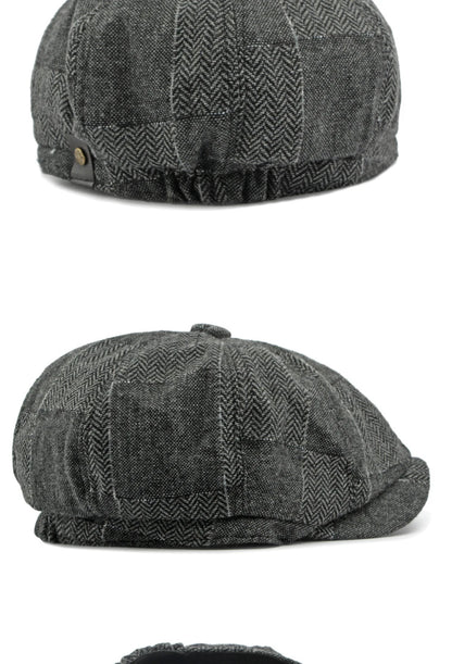 HT4341 Beret Cap Spring Autumn Caps for Men Women Vintage Plaid Octagonal Cap Hat Female Retro Artist Painter Male Beret Hats