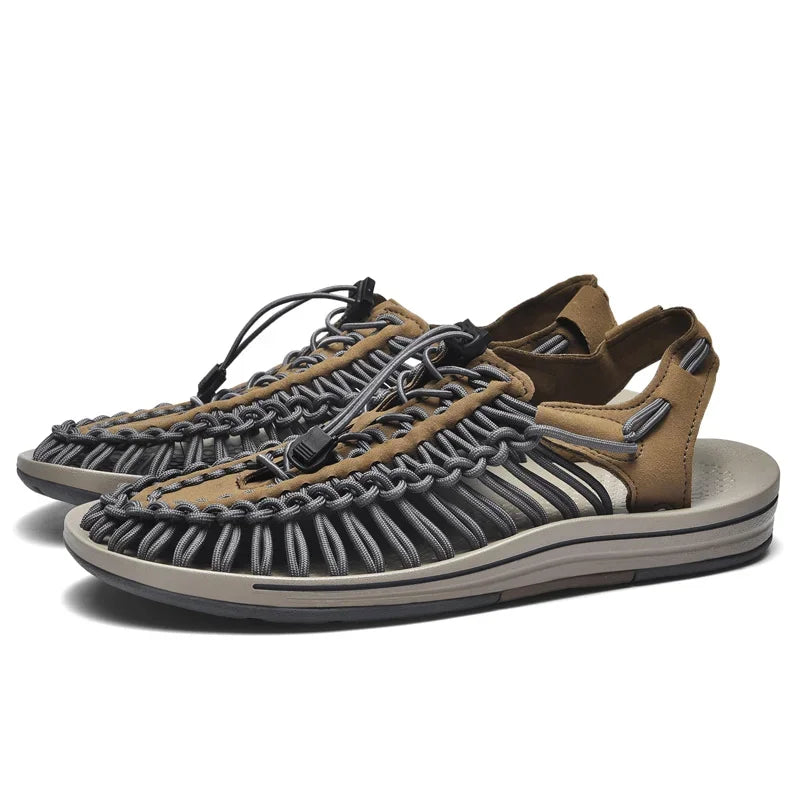 Handwoven Flat Beach Sandals — Breathable Casual Outdoor Sandals for Men & Women