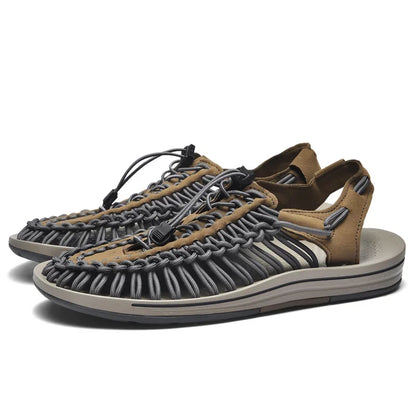 Handwoven Flat Beach Sandals — Breathable Casual Outdoor Sandals for Men & Women