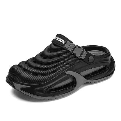 Men's Summer Outdoor Sports Toe-Toe Slippers, Thick-Soled Sandals for Wading in the Water and Beach
