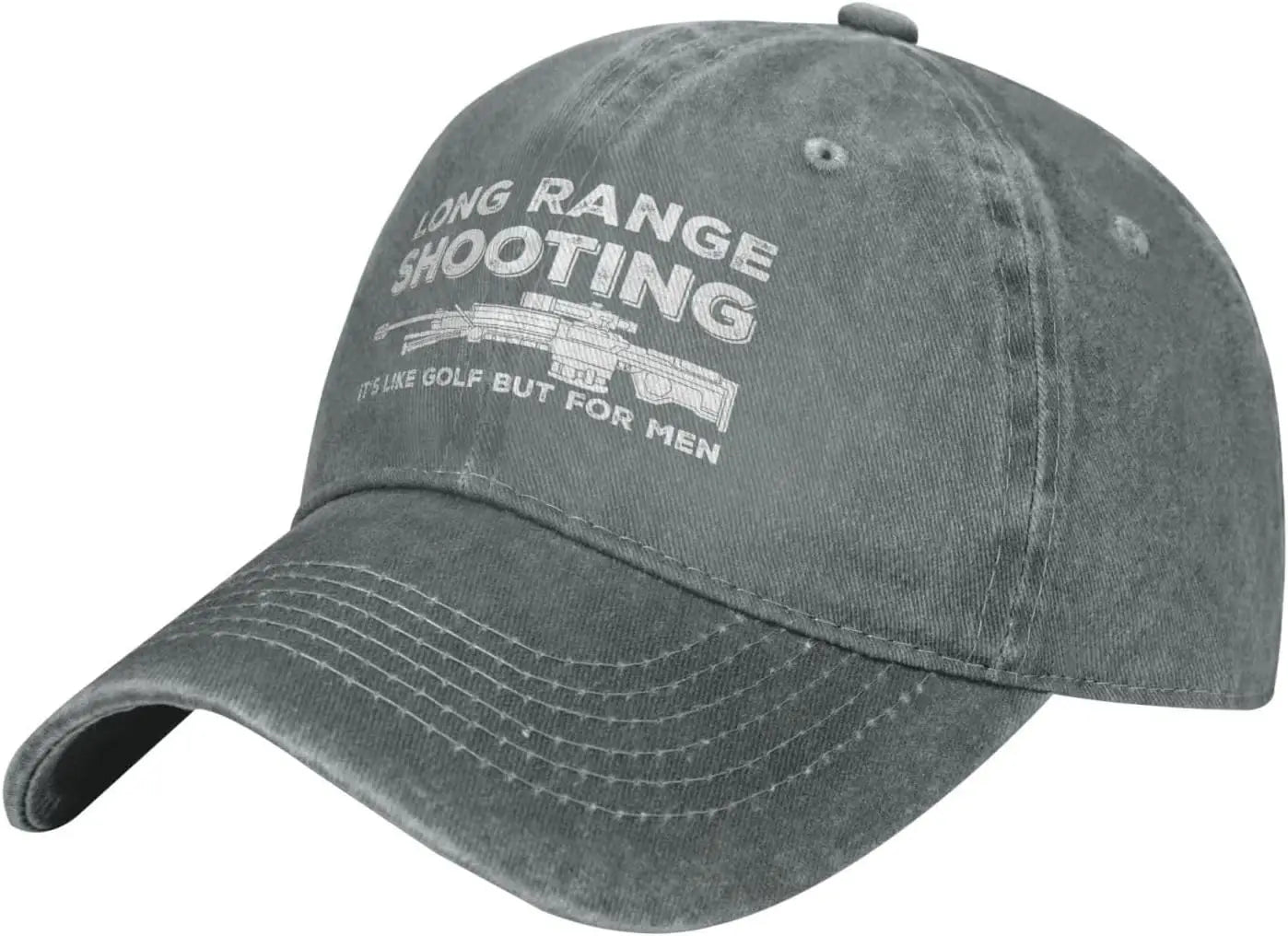 Funny Shooting Slogan Dad Hat — Washed Denim Baseball Cap for Men & Women