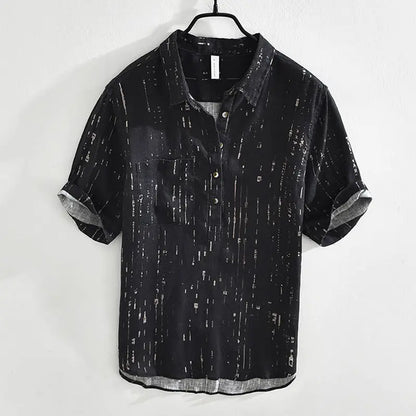 Men's Loose Printed Short-Sleeve Shirt — Lightweight Casual Summer Top