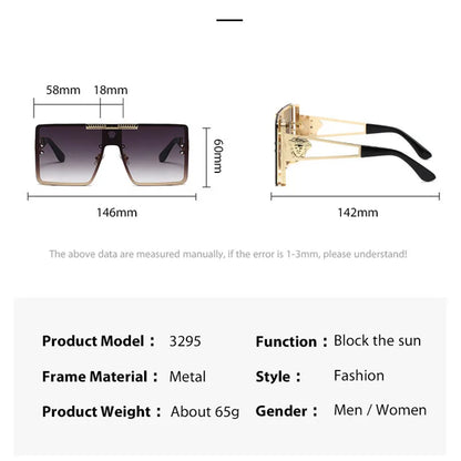 Oversized Metal Frame Sunglasses – Unisex Polarized Street Style