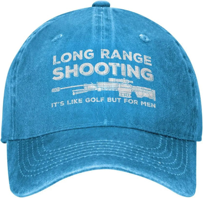 Funny Shooting Slogan Dad Hat — Washed Denim Baseball Cap for Men & Women