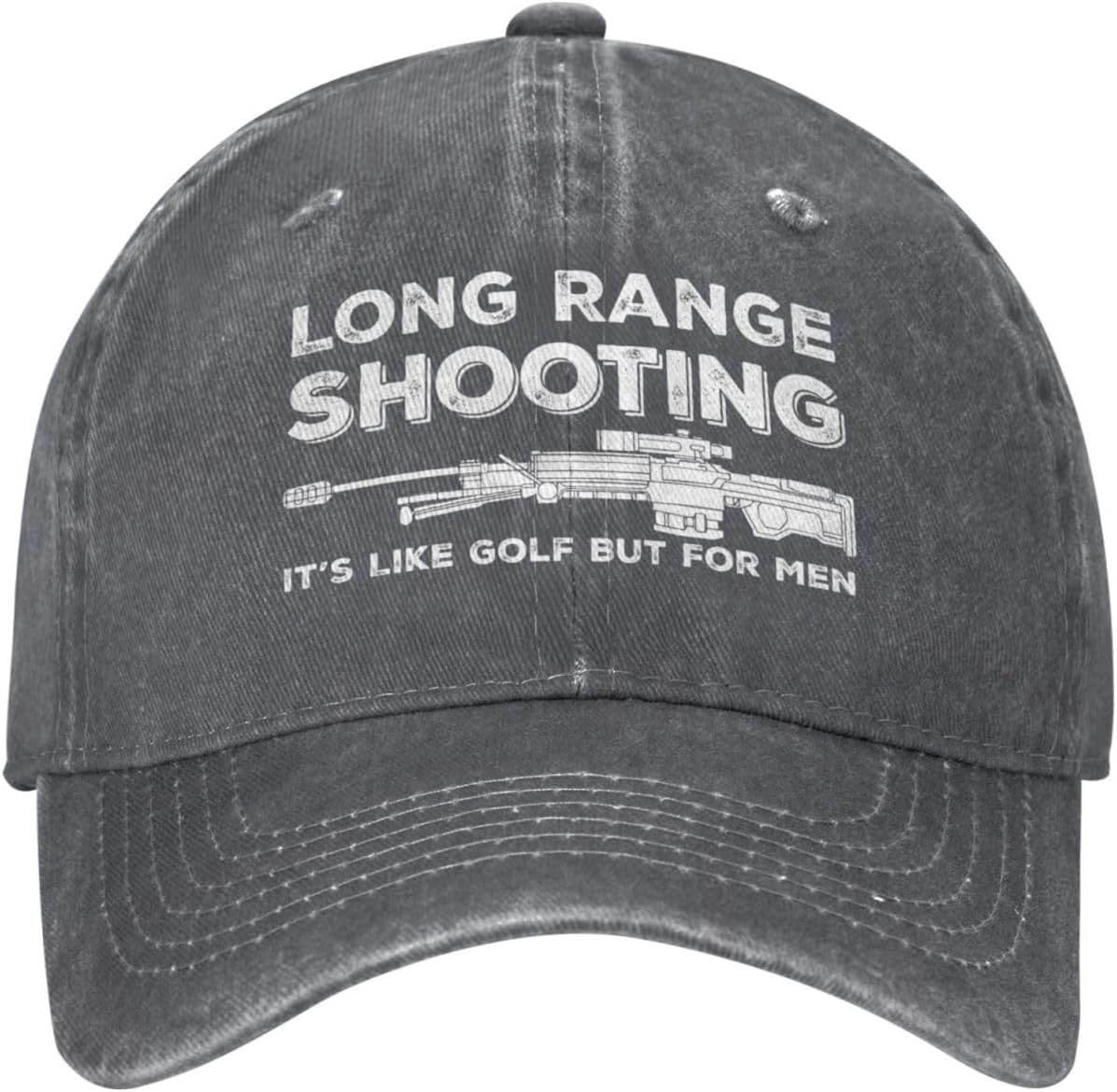 Funny Shooting Slogan Dad Hat — Washed Denim Baseball Cap for Men & Women