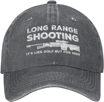 Funny Shooting Slogan Dad Hat — Washed Denim Baseball Cap for Men & Women