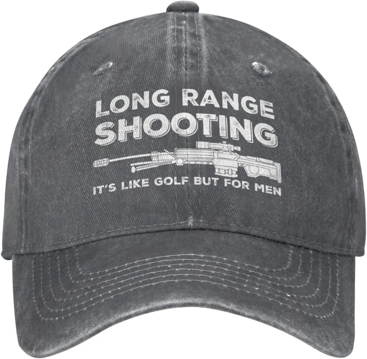 Funny Shooting Slogan Dad Hat — Washed Denim Baseball Cap for Men & Women