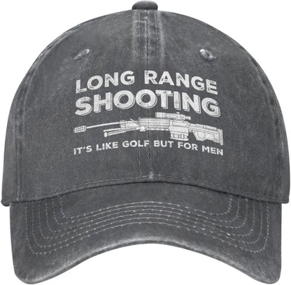Funny Shooting Slogan Dad Hat — Washed Denim Baseball Cap for Men & Women