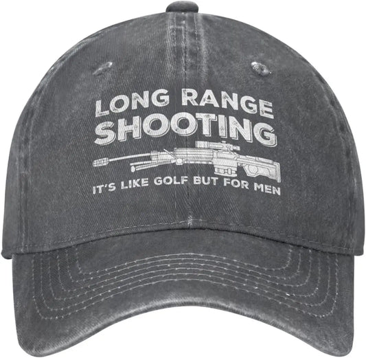 Funny Shooting Slogan Dad Hat — Washed Denim Baseball Cap for Men & Women
