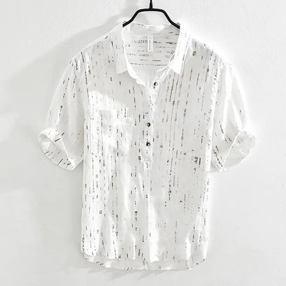 Men's Loose Printed Short-Sleeve Shirt — Lightweight Casual Summer Top