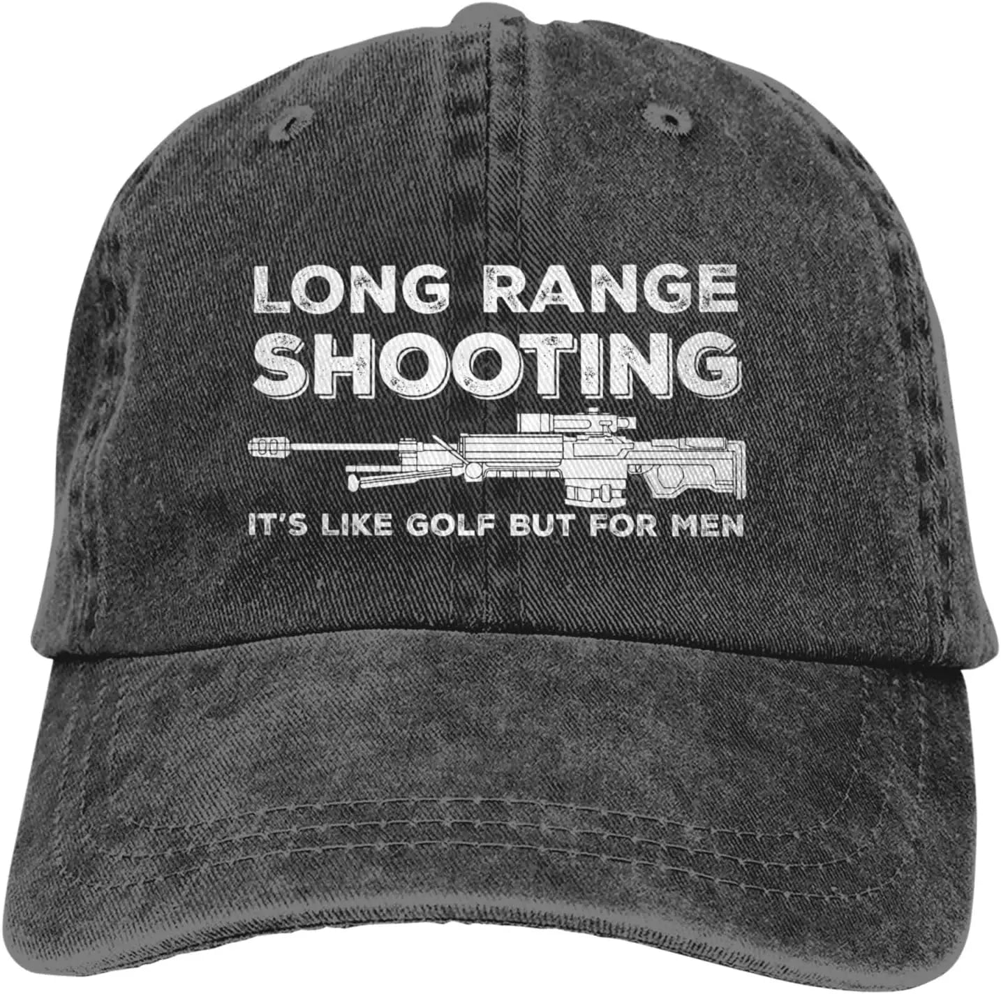 Funny Shooting Slogan Dad Hat — Washed Denim Baseball Cap for Men & Women