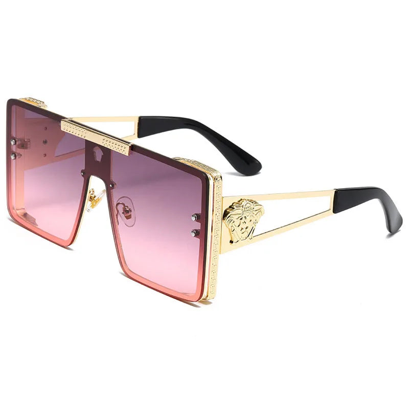 Oversized Metal Frame Sunglasses – Unisex Polarized Street Style