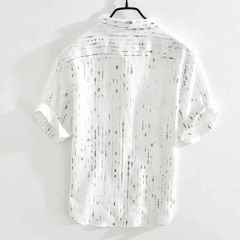 Men's Loose Printed Short-Sleeve Shirt — Lightweight Casual Summer Top