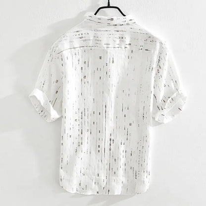 Men's Loose Printed Short-Sleeve Shirt — Lightweight Casual Summer Top