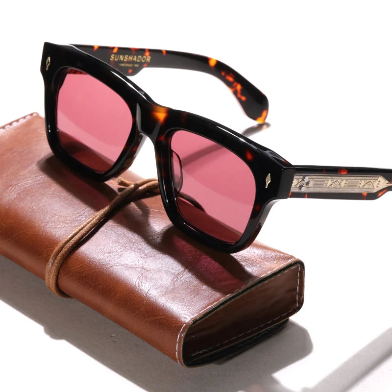Sunglasses for Men Women Top-quality Handmade Square Acetate SCASH Luxury Brand Designer Outdoor Sports UV400 Trendy SUN GLASSES