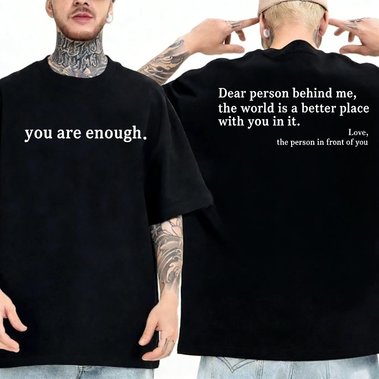 "You Are Enough" Slogan Print T-Shirt — Unisex Hip Hop Casual Tee
