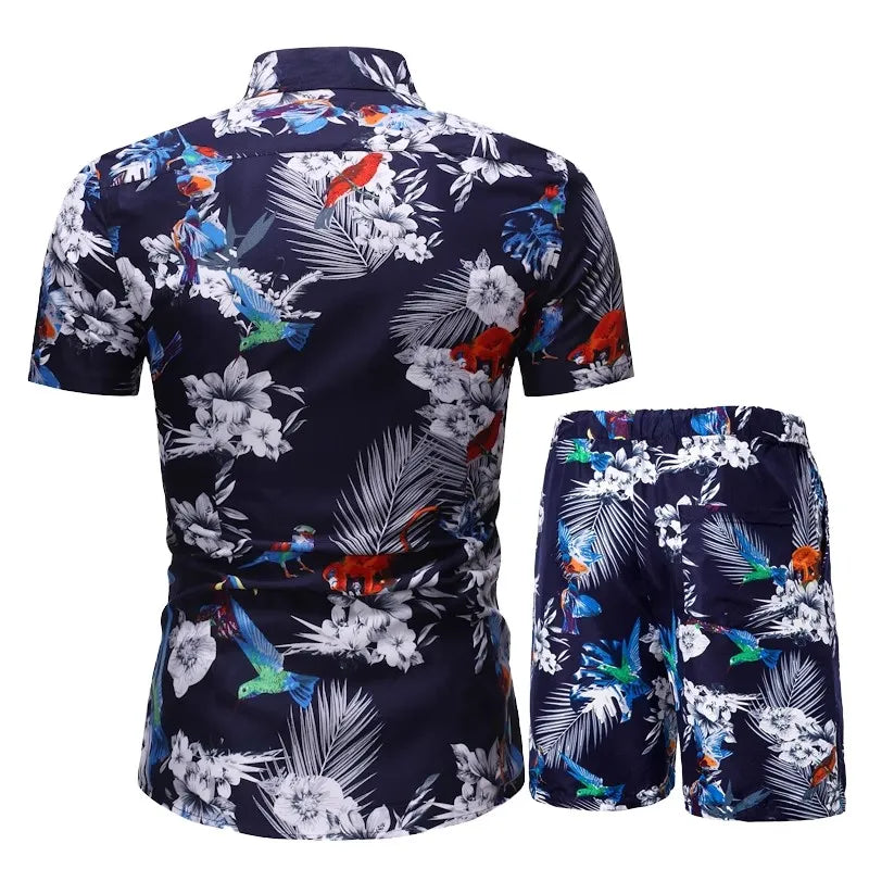 Men's Hawaiian Shirt & Shorts Set