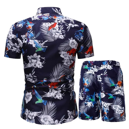 Men's Hawaiian Shirt & Shorts Set