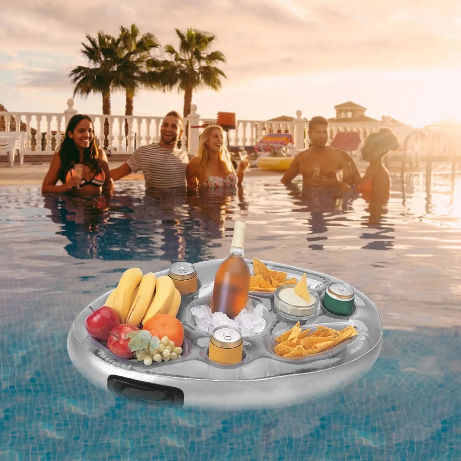 Inflatable Pool Float Cup Holder & Drink Tray 