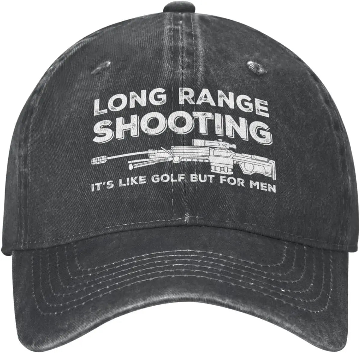 Funny Shooting Slogan Dad Hat — Washed Denim Baseball Cap for Men & Women