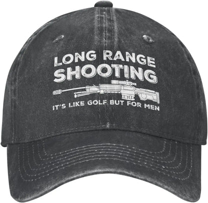 Funny Shooting Slogan Dad Hat — Washed Denim Baseball Cap for Men & Women