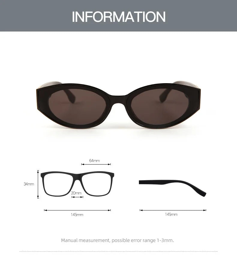 Glamour Oval Sunglasses – Unisex UV400 Gradient Lenses