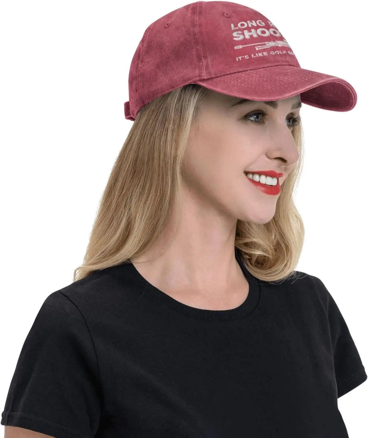 Funny Shooting Slogan Dad Hat — Washed Denim Baseball Cap for Men & Women