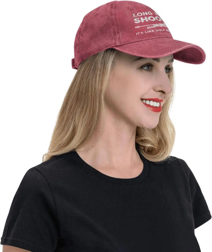 Funny Shooting Slogan Dad Hat — Washed Denim Baseball Cap for Men & Women