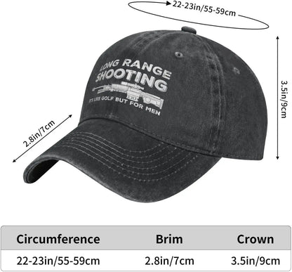 Funny Shooting Slogan Dad Hat — Washed Denim Baseball Cap for Men & Women
