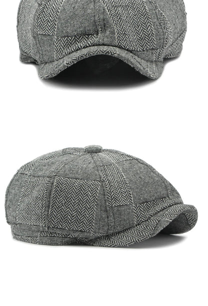 HT4341 Beret Cap Spring Autumn Caps for Men Women Vintage Plaid Octagonal Cap Hat Female Retro Artist Painter Male Beret Hats