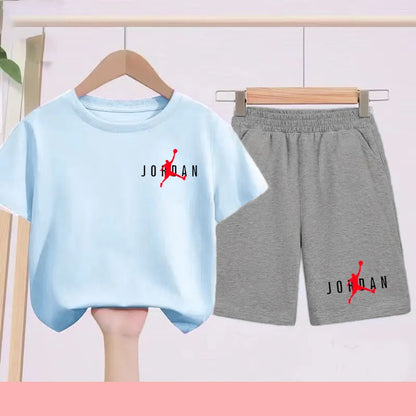 Summer Children's Football and Basketball Sports Clothing-children'sT-shirts+shorts Highly Absorbent Sports Short-sleeved Shirts