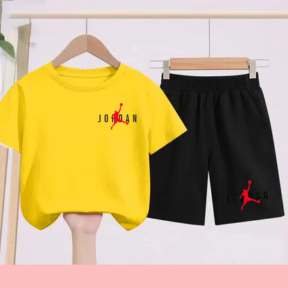 Summer Children's Football and Basketball Sports Clothing-children'sT-shirts+shorts Highly Absorbent Sports Short-sleeved Shirts