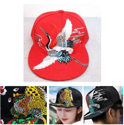 Embroidered Flat Top Baseball Cap | Hip Hop Street Style for Men & Women