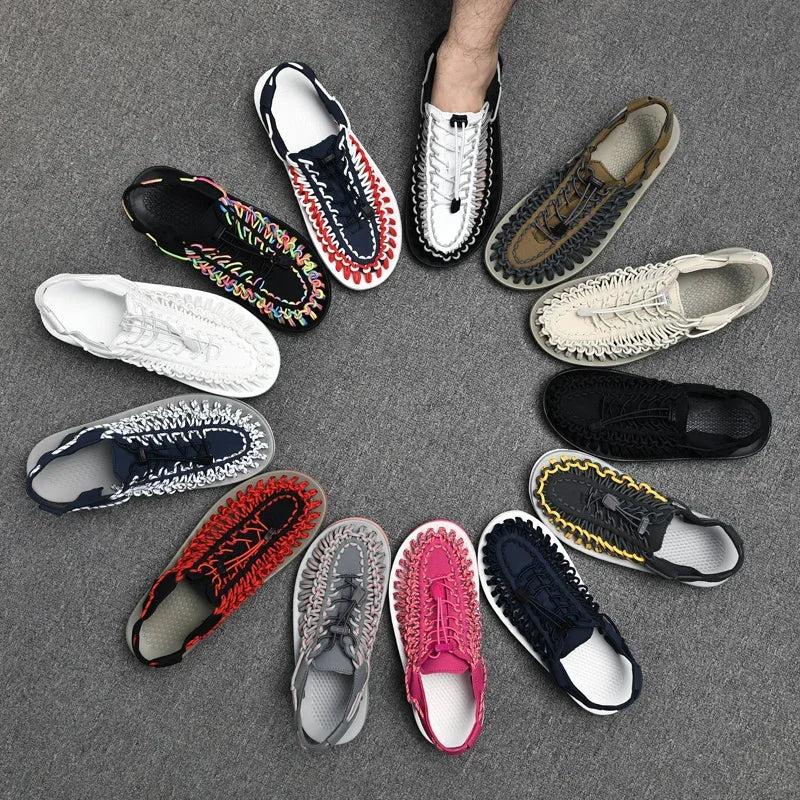 Handwoven Flat Beach Sandals — Breathable Casual Outdoor Sandals for Men & Women