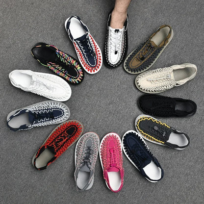 Handwoven Flat Beach Sandals — Breathable Casual Outdoor Sandals for Men & Women