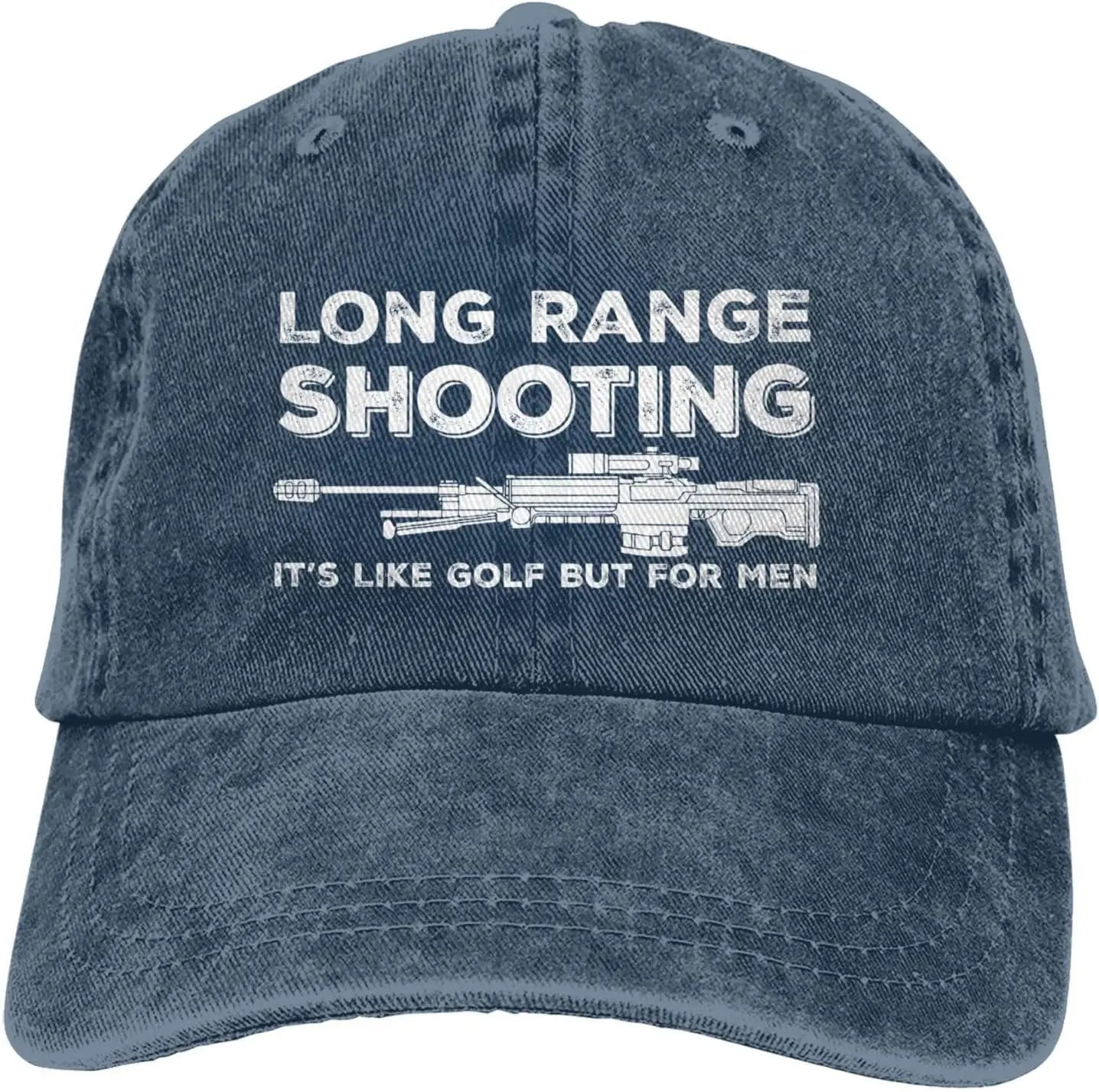 Funny Shooting Slogan Dad Hat — Washed Denim Baseball Cap for Men & Women