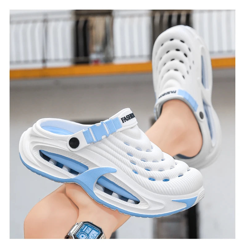 Men's Summer Outdoor Sports Toe-Toe Slippers, Thick-Soled Sandals for Wading in the Water and Beach