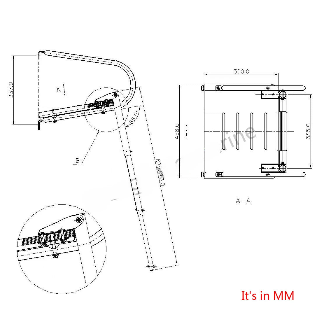 Teak Telescopic Boat Swimming Platform with Ladder