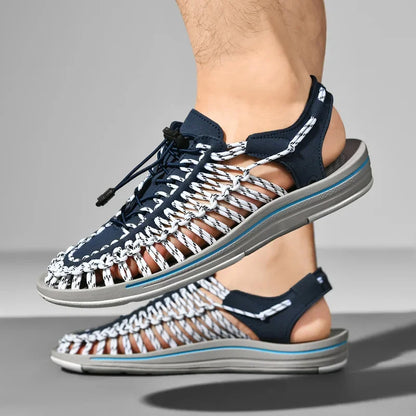 Handwoven Flat Beach Sandals — Breathable Casual Outdoor Sandals for Men & Women