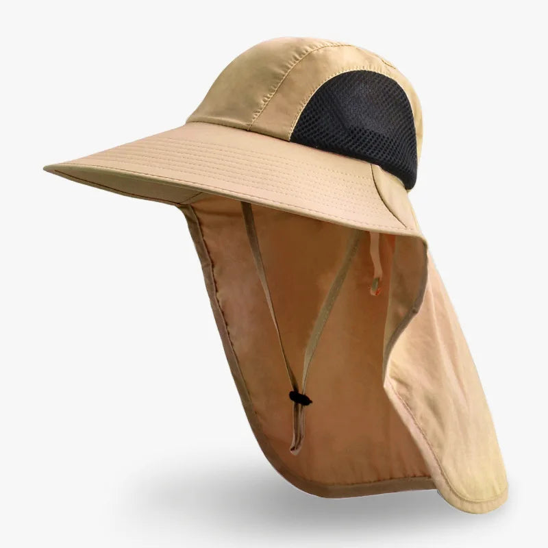 Breathable Wide Brim Fisherman Sun Hat — Outdoor Shawl Cap for Men & Women