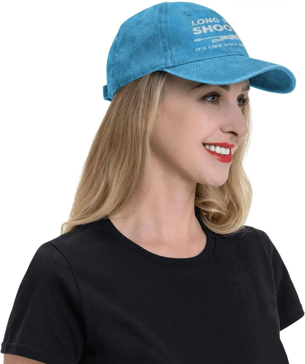 Funny Shooting Slogan Dad Hat — Washed Denim Baseball Cap for Men & Women