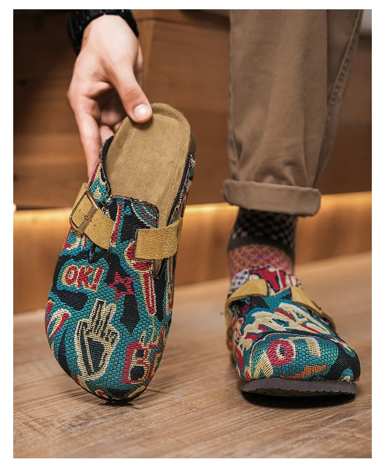 Men's Summer Sandals Casual Shoes Men Comfortable Driving Lazy Shoes Breathable Walking Shoes Non Slip Lightweight Sneakers