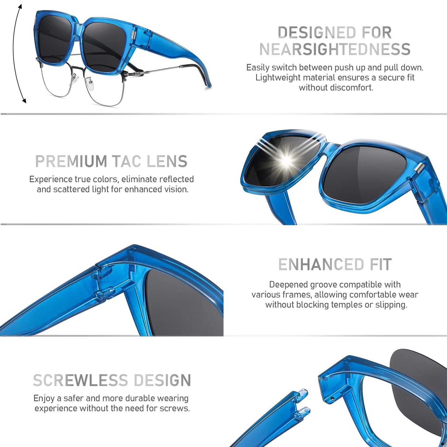 Women's Polarized Sunglasses – Anti-Glare UV400 Square Frame