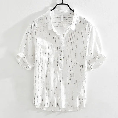Men's Loose Printed Short-Sleeve Shirt — Lightweight Casual Summer Top